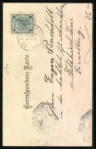 Lithographie Montafoner Volkstrachten