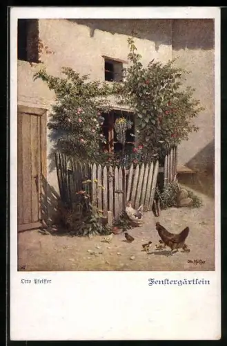 AK Deutscher Schulverein NR 885: Otto Pfeiffer, Fenstergärtlein