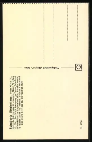 AK Wien, Schuberts Sterbehaus, Kettenbrückengasse 6