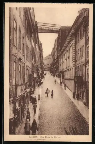 AK Lisboa / Lissabon, Rua Nova do Carmo, Strassenpartie