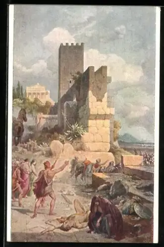 Künstler-AK Odyssee-Landschaften - Abzug von Troja