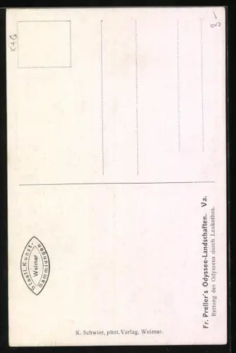 Künstler-AK Odysseus - Rettung durch Leukothea