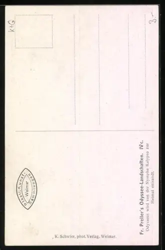 AK Odyssee, Odysseus wird von der Nymphe Kalypso zur Heimat entsandt