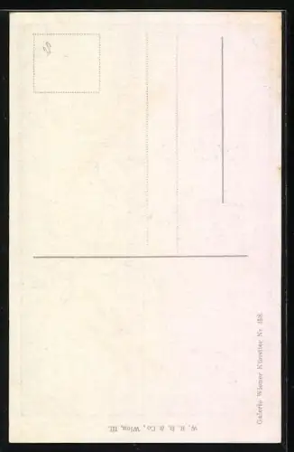 Künstler-AK Franz Horst: In Erwartung, Frau sitzt am Waldsee