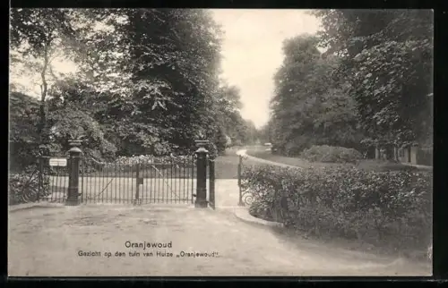AK Oranjewoud, Gezicht op den tuin van Huize Oranjewoud