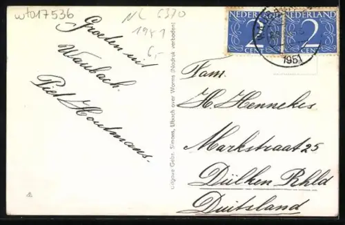 AK Ubach over Worms, Kirche, Strassenpartie, Ortspartie