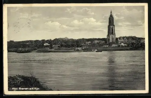 AK Mooi Rhenen a. d. Rijn, Panorama mit Kirche
