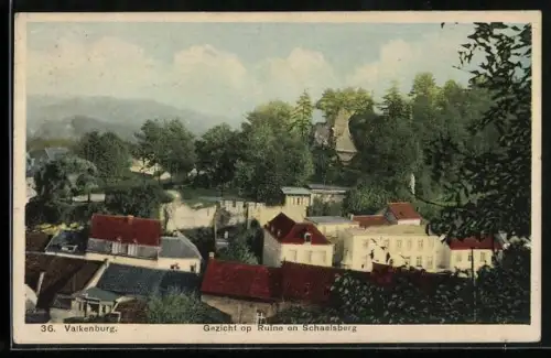 AK Valkenburg, Gezicht op Ruine en Schaelsberg