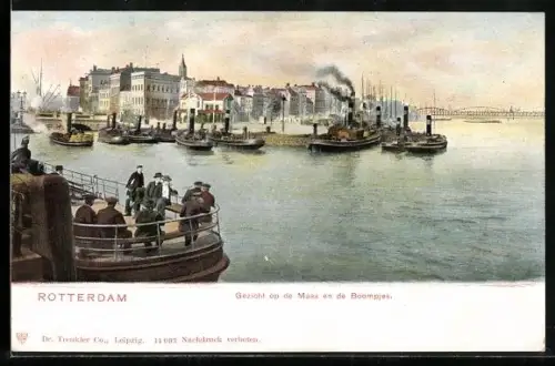 AK Rotterdam, Gezicht op de Maas en de Boompjes