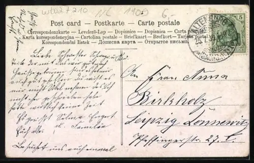 Künstler-AK Utrecht, Uferpartie mit Brücke