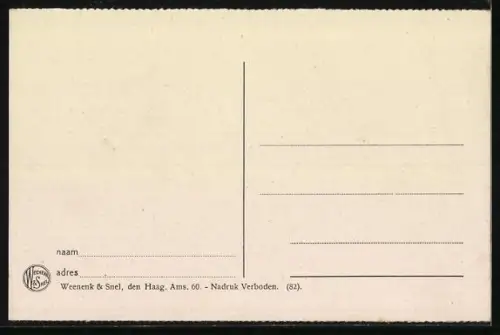 AK Amsterdam, Postkantoor, Strassenbahn