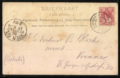 AK Scheveningen, Strand mit Kirche