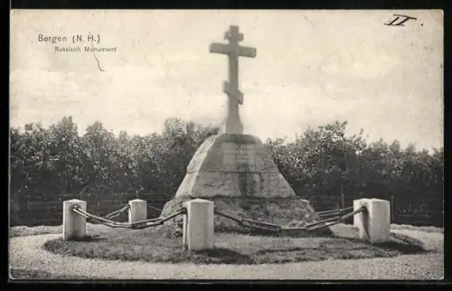 AK Bergen /N. H., Russisch Monument