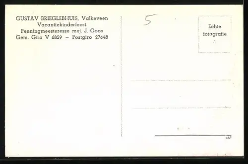 AK Valkeveen, Gustav Brieglebhuis, Vacantiekinderfeest