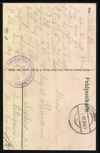 AK Soldat des Res.-Inf.-Regts. Nr. 269 in Uniform mit Pickelhaube, Ehrentafel