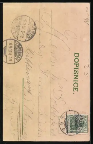 Künstler-AK Frau mit Hochsteckfrisur sitzt auf dem Schoss eines Mannes, Jugendstil