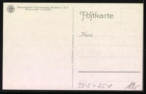 Künstler-AK Reklame Excelsior-Reifen, Soldat neben brennendem Auto