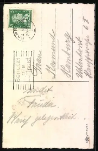 AK Pfingstgruss, Frösche mit Sonnenschirm und Maiköfer