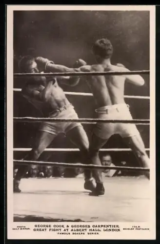 AK Famous Boxers, George Cook & Georges Carpenter at Albert Hall, London