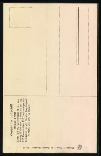 AK Stuttgart, Zeppelin`s Luftschiff, Letzte Landung 1908, Vorderseite kurz vor der Katastrophe aufgenommen