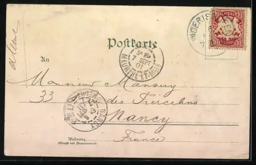 AK Saufa wölla se alle, Gruppe aus verschiedenen Ländern mit Chinesen, Juden und Russen auf dem Weg zur Kneipp-Kur