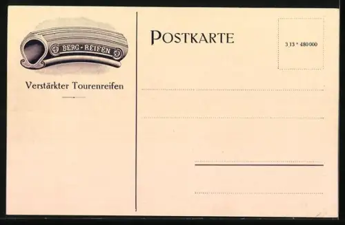 AK Arthur Stellbrink, Reklame für Excelsior-Pneumatik, Motorrad und Fahrrad, Europameister 1908, Steherrennen