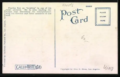AK Charles Ray and Staff, The Charles Ray Productions, Hollywood, Fotoapparat, Filmszene