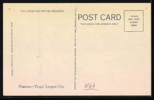AK Houston, TX, Zeppelin über der Stadt