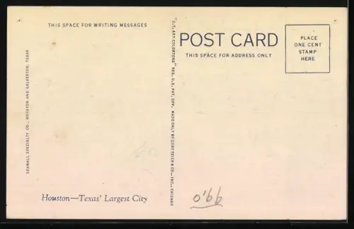 AK Houston, TX, Zeppelin über der Stadt