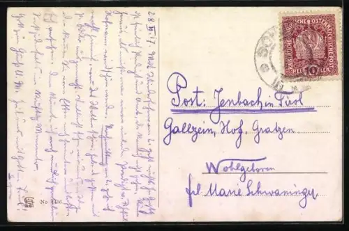 Künstler-AK P.O.Engelhard (P.O.E.): Ob sie wohl kommen wird?, Dackel mit Rosen am Halsband