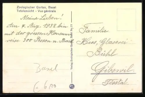 AK Basel, Zoologischer Garten, Totalansicht
