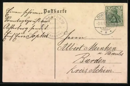 AK Achterberg / Dorfmark, Ochse mit Besitzer