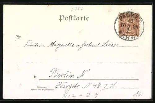 Künstler-AK Berlin-Wannsee, Segelboote auf dem See, Briefmarke Private Stadtpost
