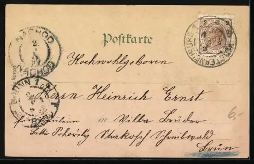 Lithographie Klosterneuburg b. Wien, Kaserne, Stiftskirche Fasselrutschen