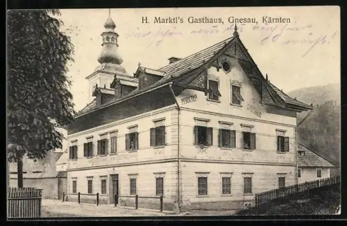 AK Gnesau /Kärnten, H. Marktl`s Gasthaus
