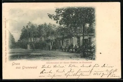 AK Berlin-Grunewald, Scheibenstand der Garde-Schützen mit Soldaten