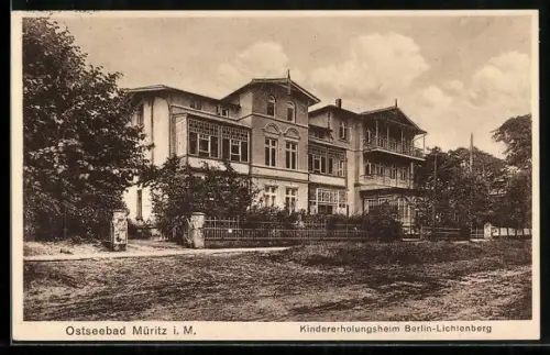 AK Müritz i. M., Kindererholungsheim Berlin-Lichtenberg