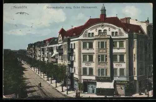 AK Berlin-Neukölln, Mariendorfer Weg, Ecke Hermannstrasse