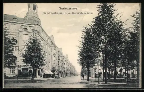 AK Berlin-Charlottenburg, Bleibtreustrasse, Ecke Kurfürstendamm, Geschäft von Richter & Franke