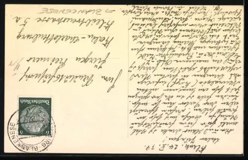 Foto-AK Hamburg-Blankenese, Villa mit Garten