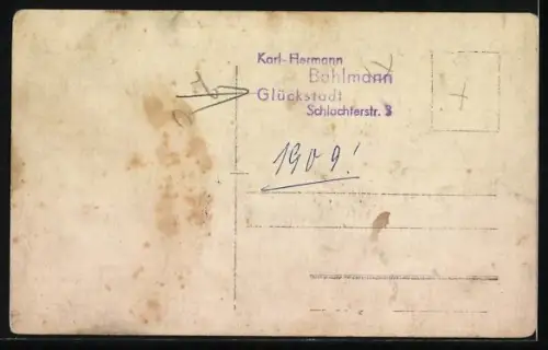 Foto-AK Glückstadt, Festumzug mit Schornsteinfegern, 1909