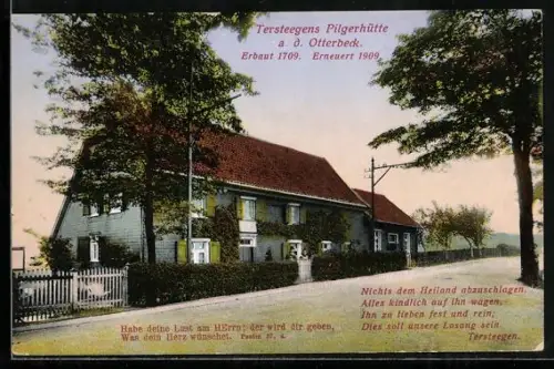 AK Mülheim /Ruhr, Gasthaus Tersteegens Pilgerhütte mit Grünanlagen