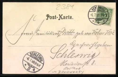 AK Brodersby / Schleswig, Gasthof Missonder Fährhaus, Dampfschiffbrücke und Denkmal in Missonde