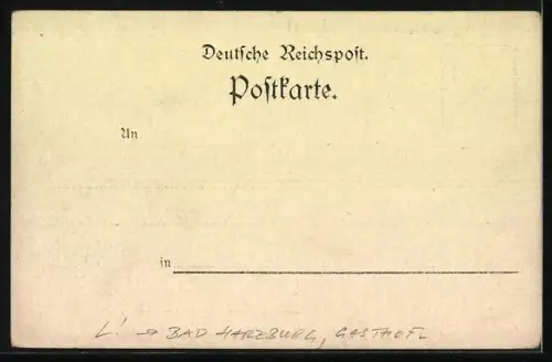 Lithographie Bad Harzburg, Gasthaus am Radauwasserfall