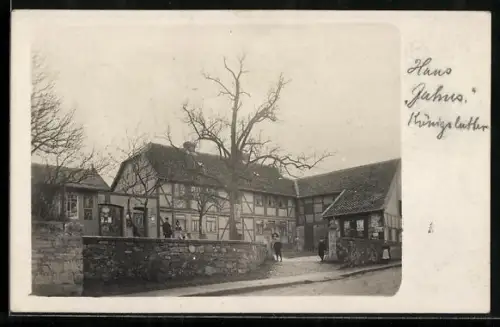 Foto-AK Königslutter, Haus Jahns mit Gästen