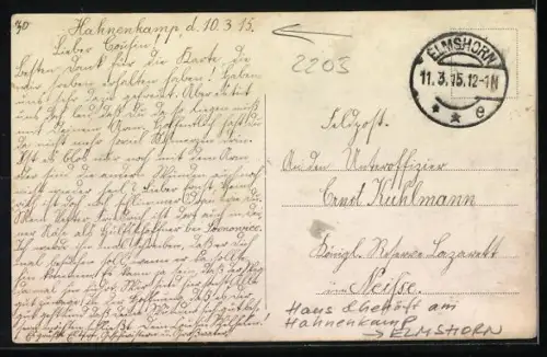 Foto-AK Elmshorn, Haus und Gehöft am Hahnenkamp