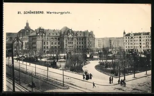 AK Schöneberg, Partie am Wartburgplatz im Winter
