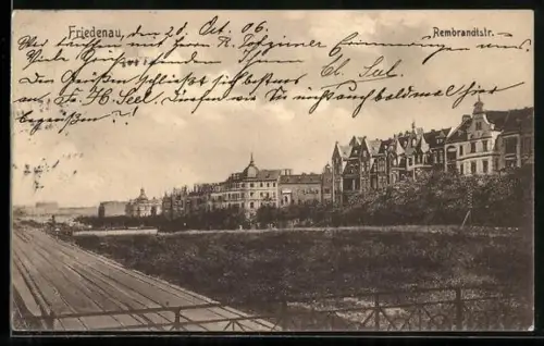 AK Berlin-Friedenau, Teilansicht von der Rembrandtstrasse