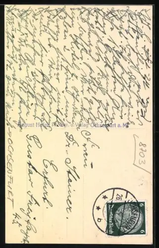 Foto-AK Ochsenfurt / Main, Enge Strasse mit Turm, Partie