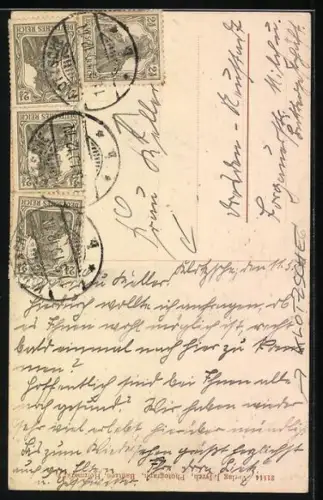 AK Dresden-Klotzsche, Bäckerei-Handlung A. Krahl, Schloss, Neue Schule